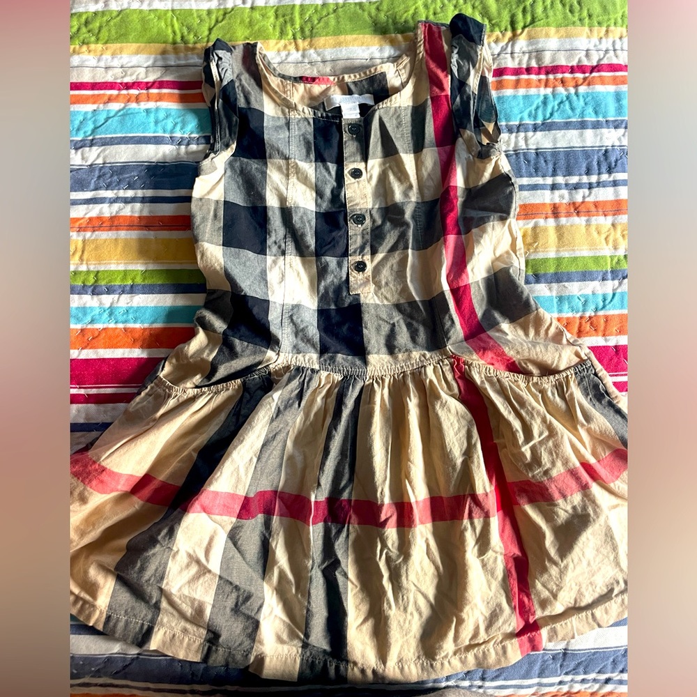 Authentic Burberry toddler sundress in Classic Burberry Brown, red & white plaid